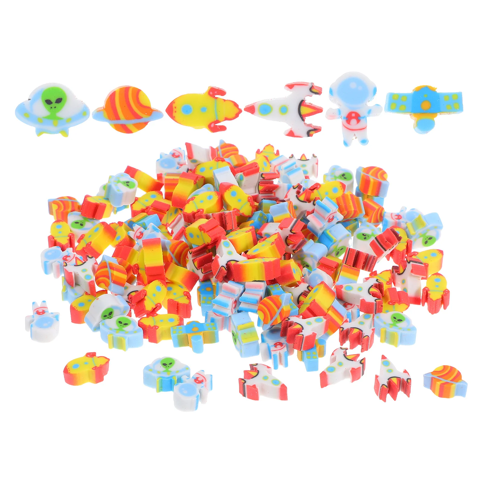 300個の宇宙消しゴム ミニ宇宙飛行士をテーマにした教室の賞品用 バルクノベルティ消しゴム 太陽系鉛筆アート描画用