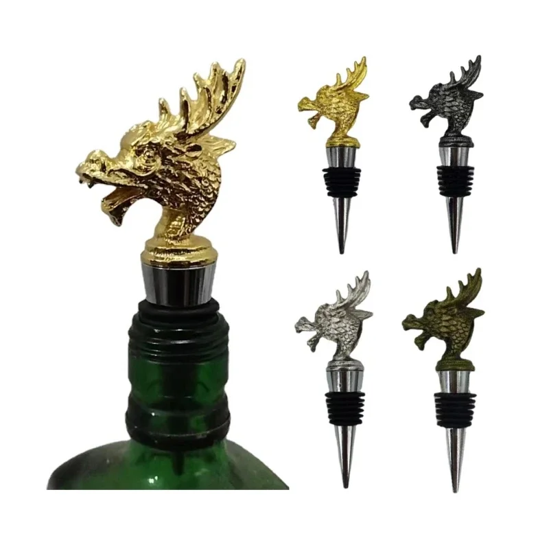 Art Divine Dragon Head Bottle Stopper Red Wine Whiskey Vodka Keep Fresh Plug Christmas Gift Ornaments