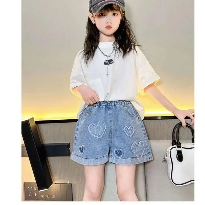 

Girls' Shorts Denim Summer Wear 2024 New Girls' Children's Pants Foreign Style Outer Wear Thin Summer Medium and Adult Short