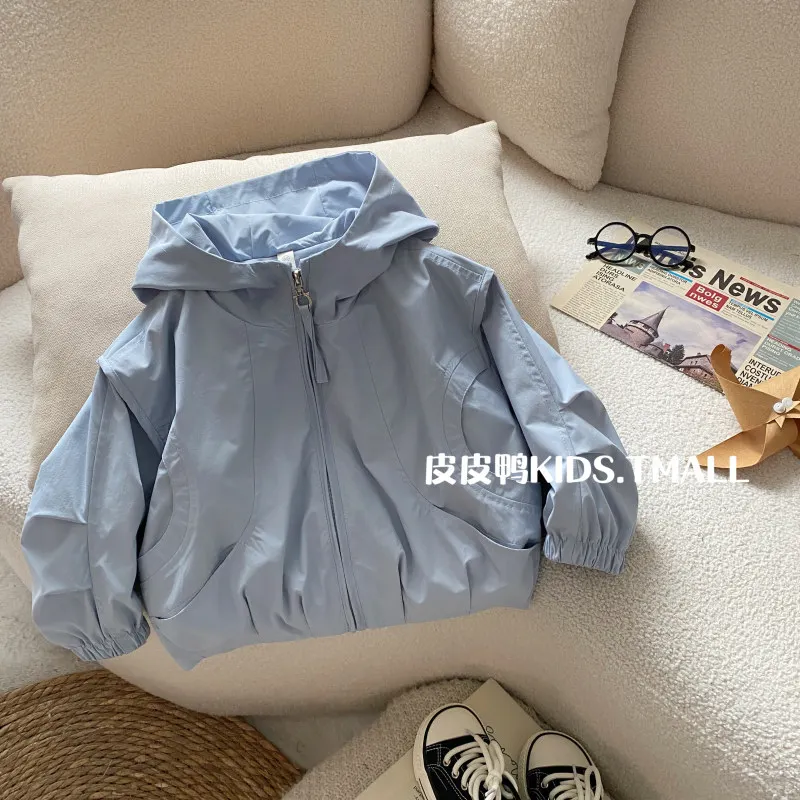 Boys' and children's assault jackets children's spring and autumn season thin windbreakers for little girls baby outdoor tops