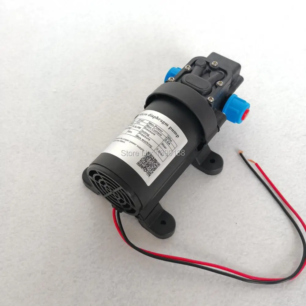 Electric self priming 12 volt dc high pressure mini water pump return valve type 80W 5.5L/min with built-in fun