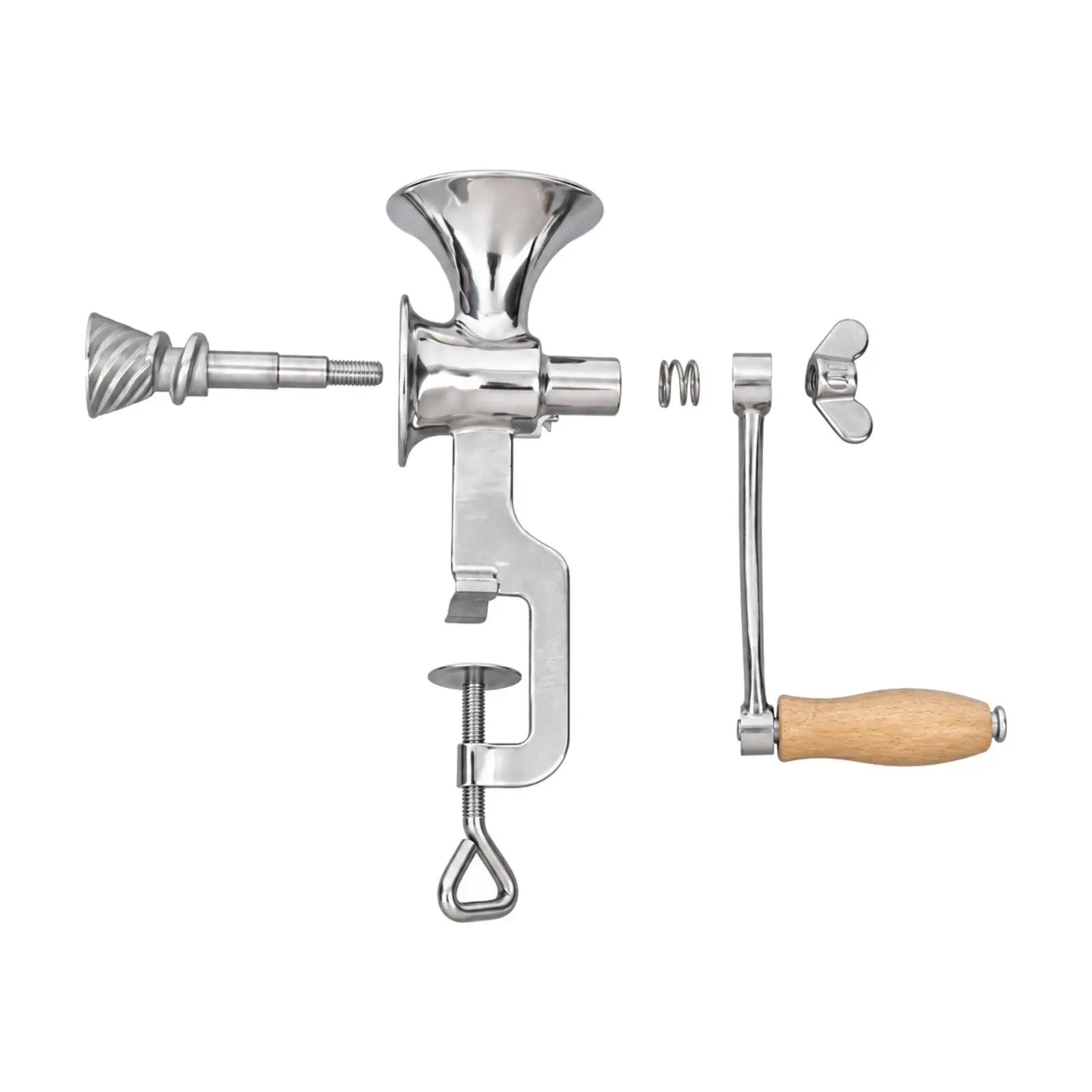 Hand Operated Coffee Grinder Manual Mill Stainless Steel Wooden Crank Adjustable Setting for Coffee Bean Grain Nut Spice