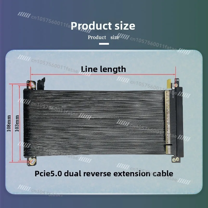 X16 Double Reverse ITX Chassis Graphics Card Adapter Cable Silver-plated Cable High-speed Lossless