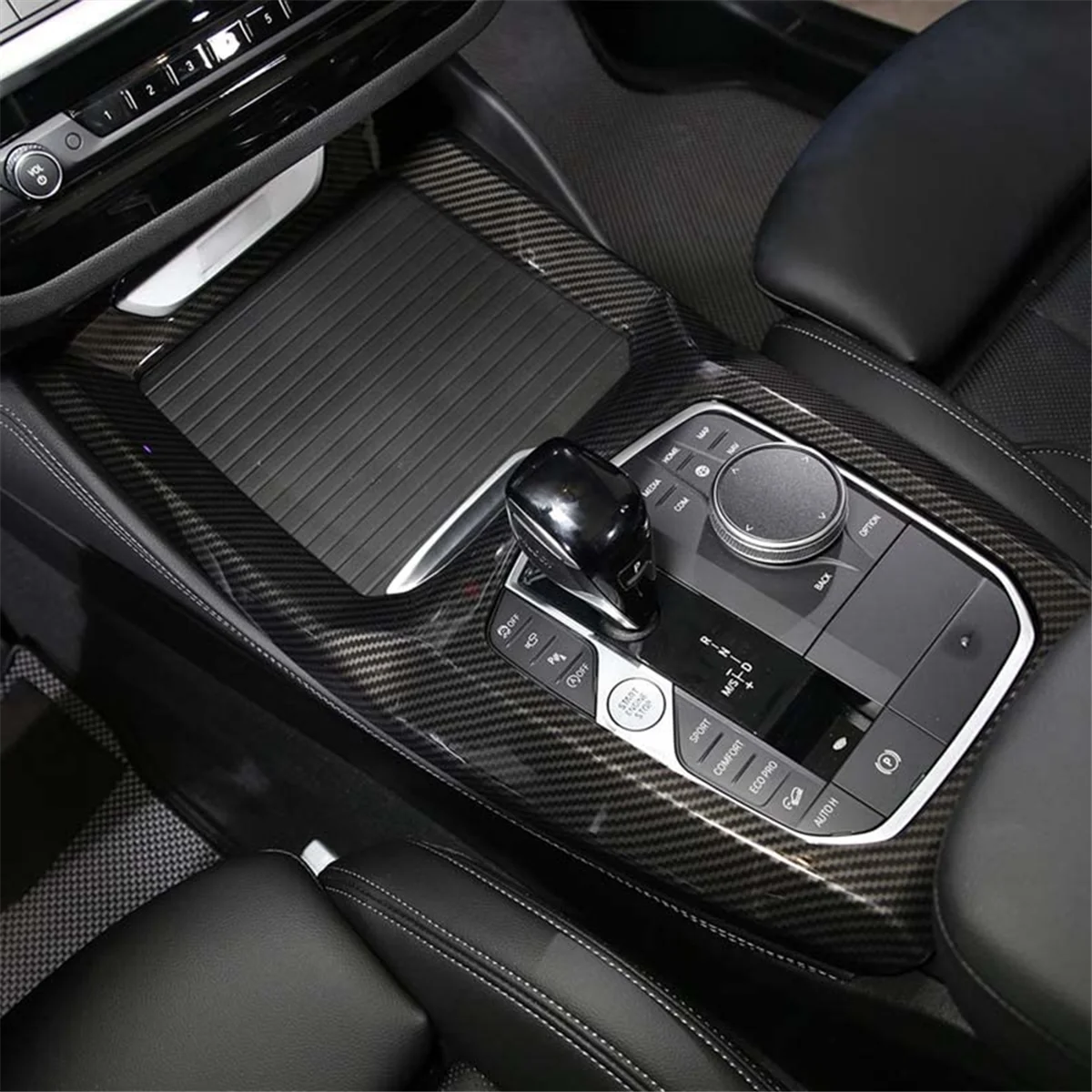 For BMW X3 X4 G01 G02 2022 2023 Real Dry Carbon Fiber Central Control Gear Shift Panel Trim Cover Interior Accessories