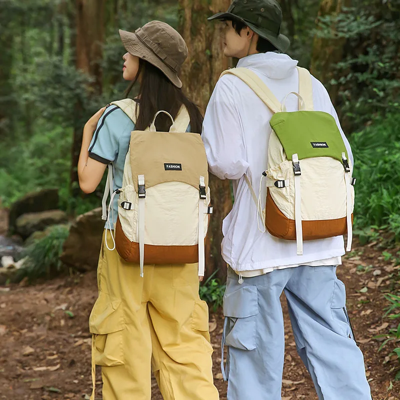 Lightweight waterproof backpack commuting hiking hiking bag large capacity short distance travel bag color school bag