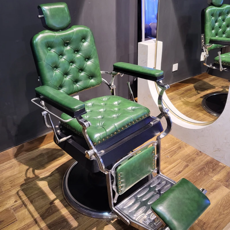 High end men's hair salon chairs can be folded down, dedicated hair salon hair cutting chairs