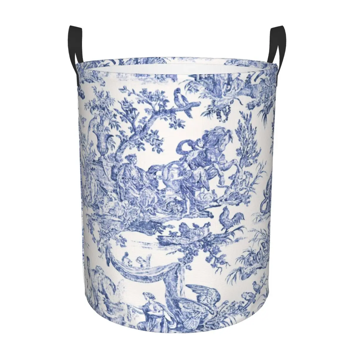 Blu Navy Toile De Jouy cesto portabiancheria cesto portaoggetti grande campagna francese floreale bambini Nursery Toy Organizer