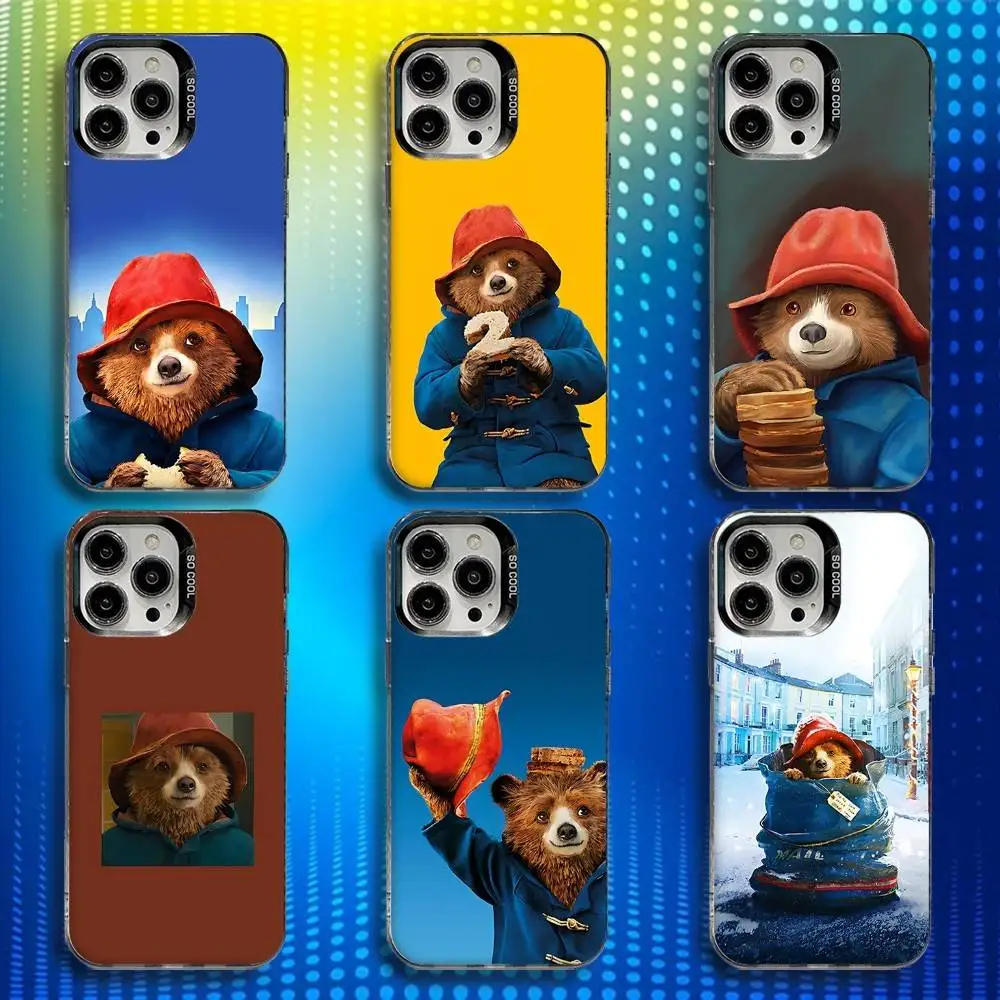 

P-PaddingtonS Bear Cute Phone Case For iPhone 17,16,15,14,13,12,X,8,Pro,Max,Plus,E,SE4,Air,Mini IMD Matte Black