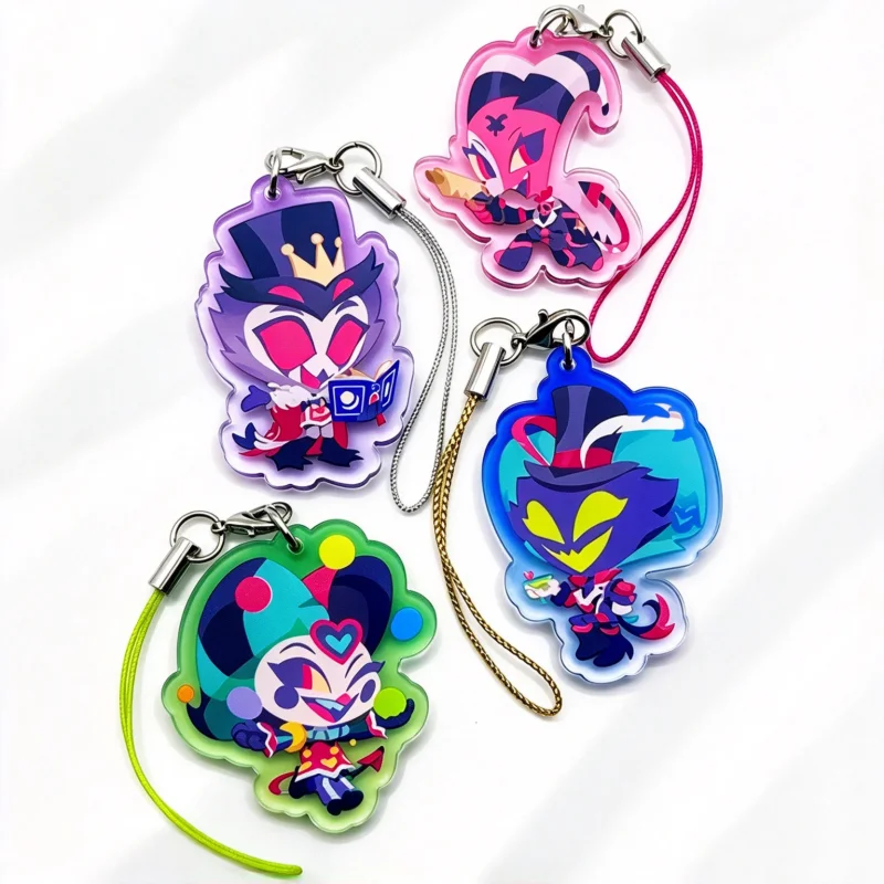 Helluva Boss Acrylic Phone Charm Stolas Fizzarolli Keychain Cute Cartoon Character Pendant Bag Hanging Ornament Anime Gift