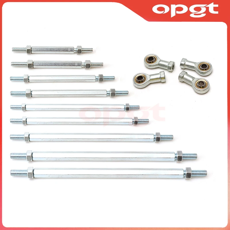 OPGT 1pair 240/250/260/270/280/300/315mm 8mm Steering Tie Rod kit Ball Joint For 49cc Electric Mini Kids ATV Go Kart Buggy Quad
