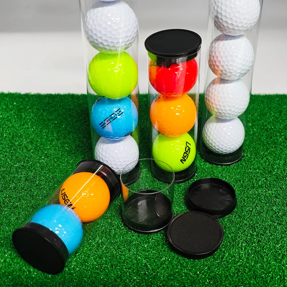 Portable Golf Ball Tube PC Transparent Round Plastic Packaging Box Various Specifications Balls Golfs Container Case Gift Box 3