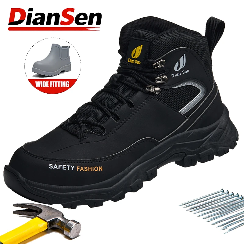 

Men Safety Shoes Steel Toe Indestructible Industrial Shoes Anti-smash Work Shoes Wear-resisting Slip Resistant Protective Boots