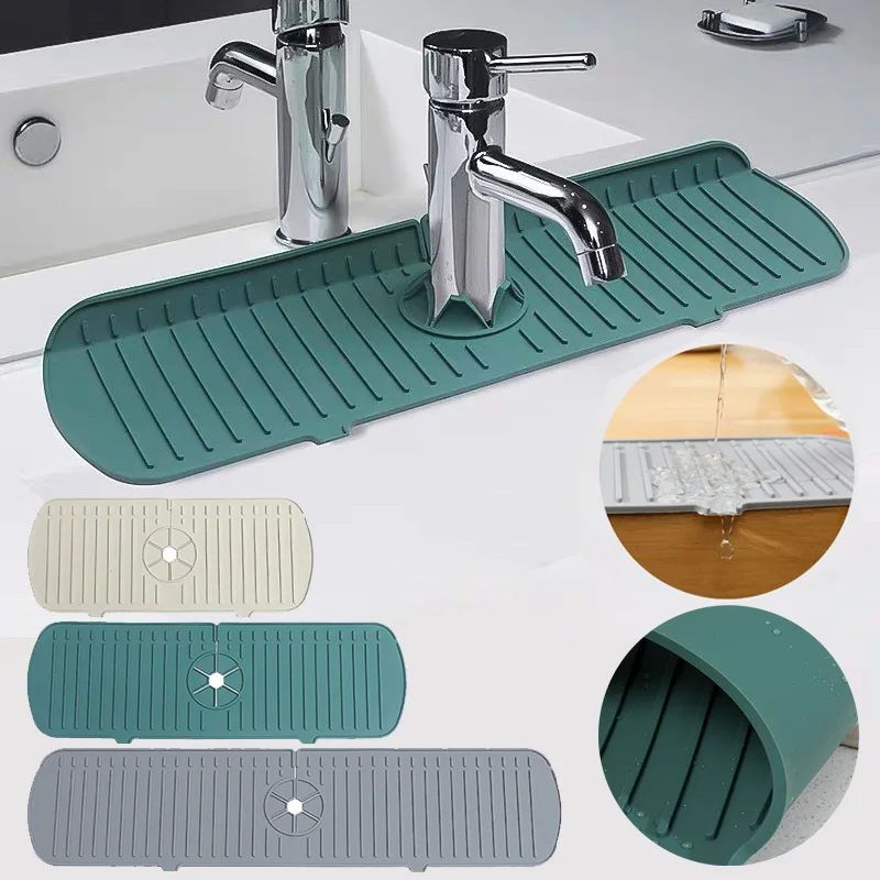 Silikon Küche Waschbecken Matte Ablassen Große Matte Quadratische Arbeitsplatte Schutz Pad Badezimmer Wasser Wellungen Becken Wasserhahn Wasser Catcher
