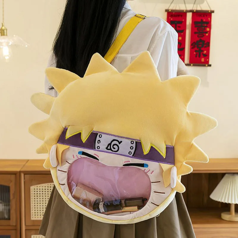 Anime Naruto Uzumaki Naruto Sasuke Backpack Creative Cartoon Messenger Bag Student Gift