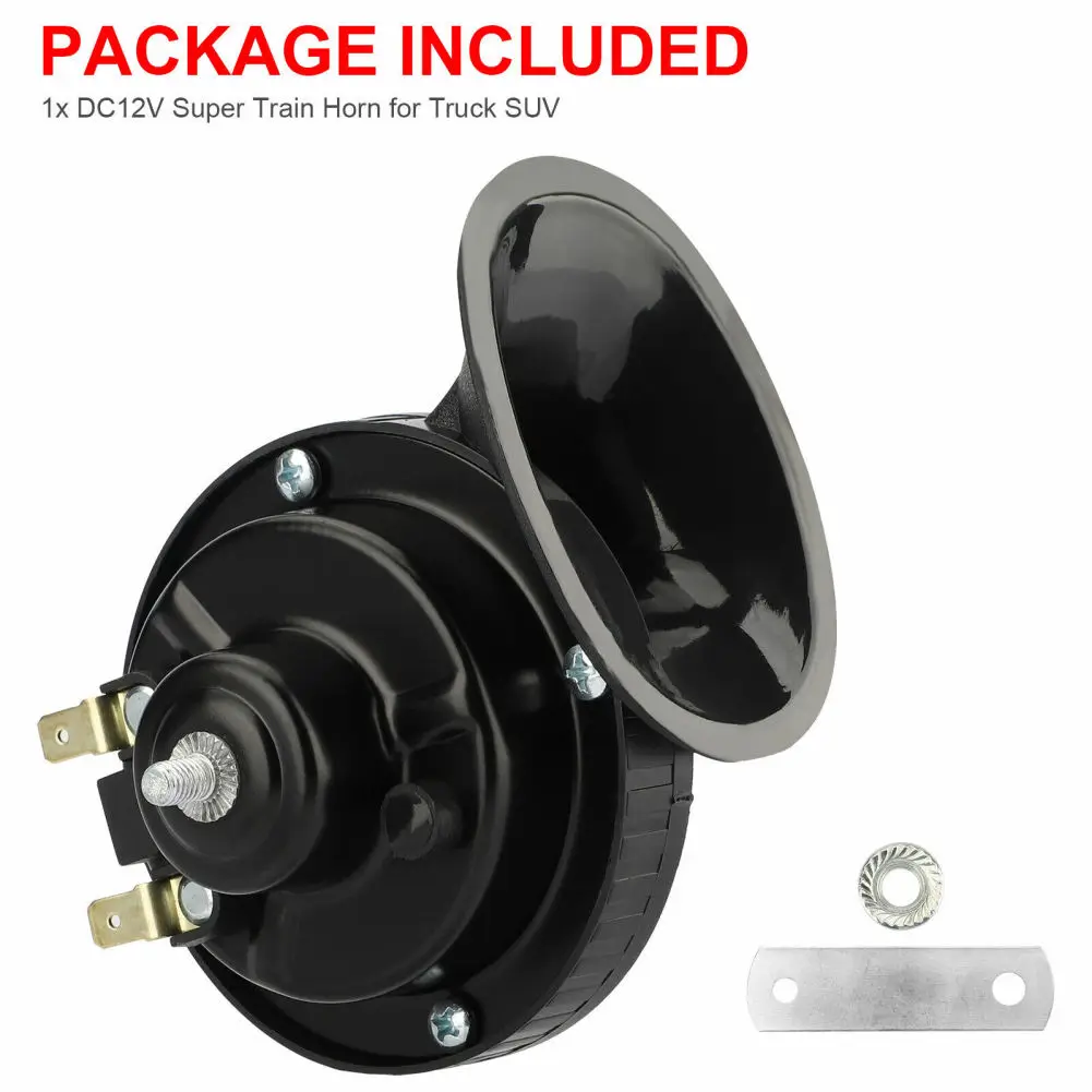 2Pcs 12V 300DB Super Loud Train Horn Waterproof Air Electric Snail Horn Universal For Motorcycles Cars Truck SUV Boat