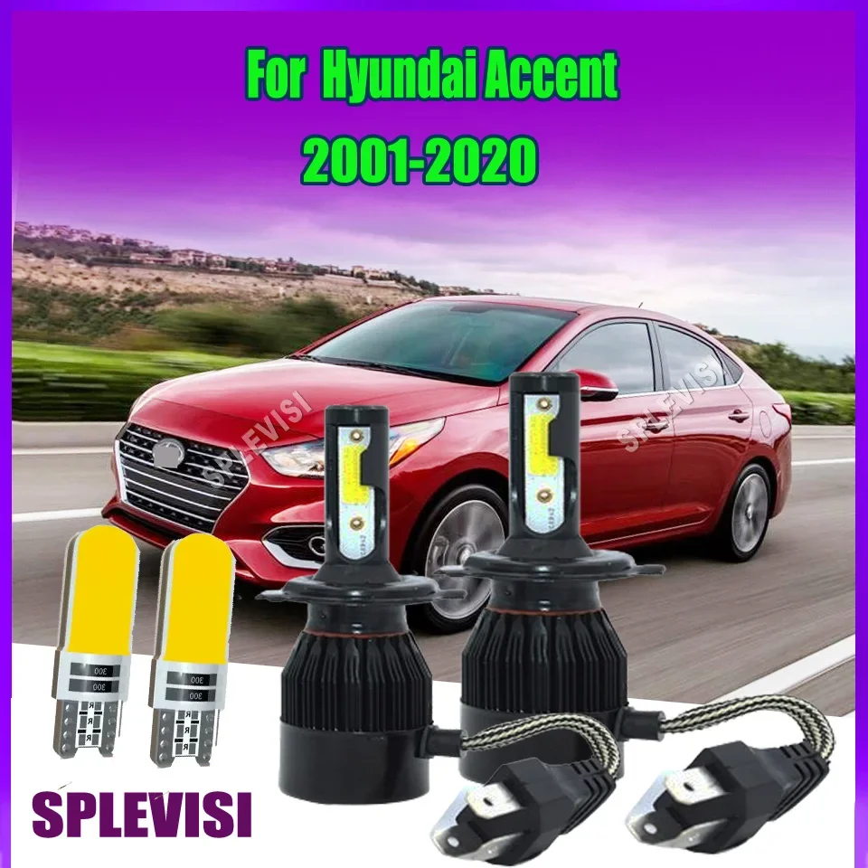 H4 60W LED White Headlight - Optimal Visibility in All Weather Conditions For Hyundai Accent 2001 2002 2003 2004 2005 2006-2020