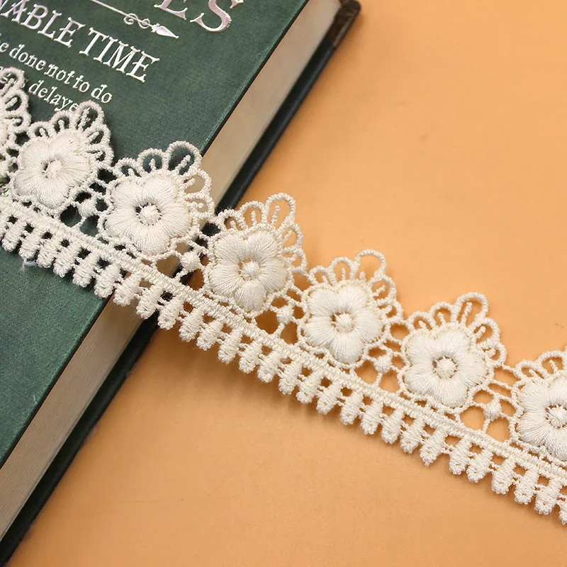 5 Yds Cotton Embroidered Lace White Scalloped Sewing Apparel Trims