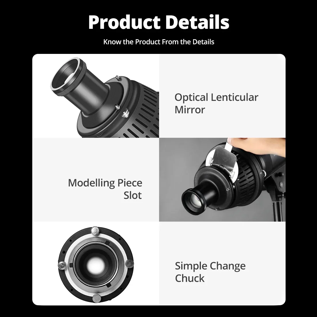 AMBITFUL AL-16 Focalize Snoot Cônico Condensador Óptico Arte Efeitos Especiais Em Forma de Feixe de Luz Cilindro com Forma e Gel de Cor