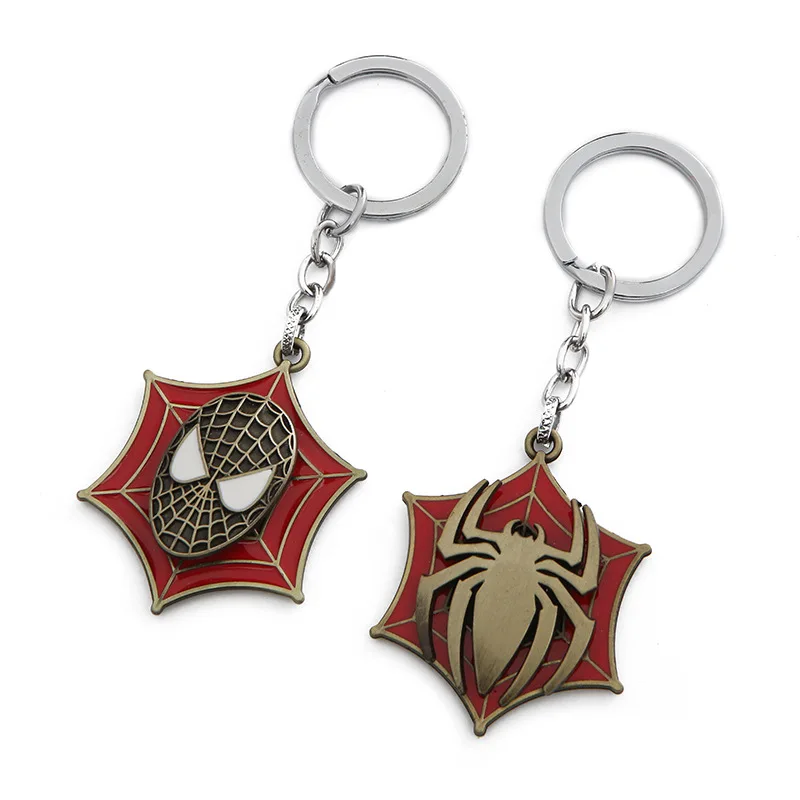 Marvel Anime Spider-Man Series Mask Keychain Alloy Pendant Creative Keyring for Friends Backpack Jewelry Accessory Kids Gift