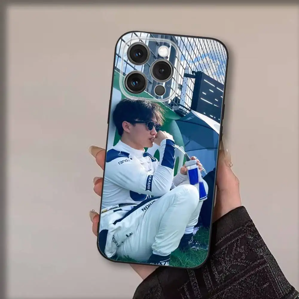 حافظة هاتف Y-Yuki Tsunodas 22 لهاتف iPhone 17,16,15,14,13,12,11,Pro,Max,Plus,Air,X,XS,XR,SE,8,7,Mini,Soft Black Funda