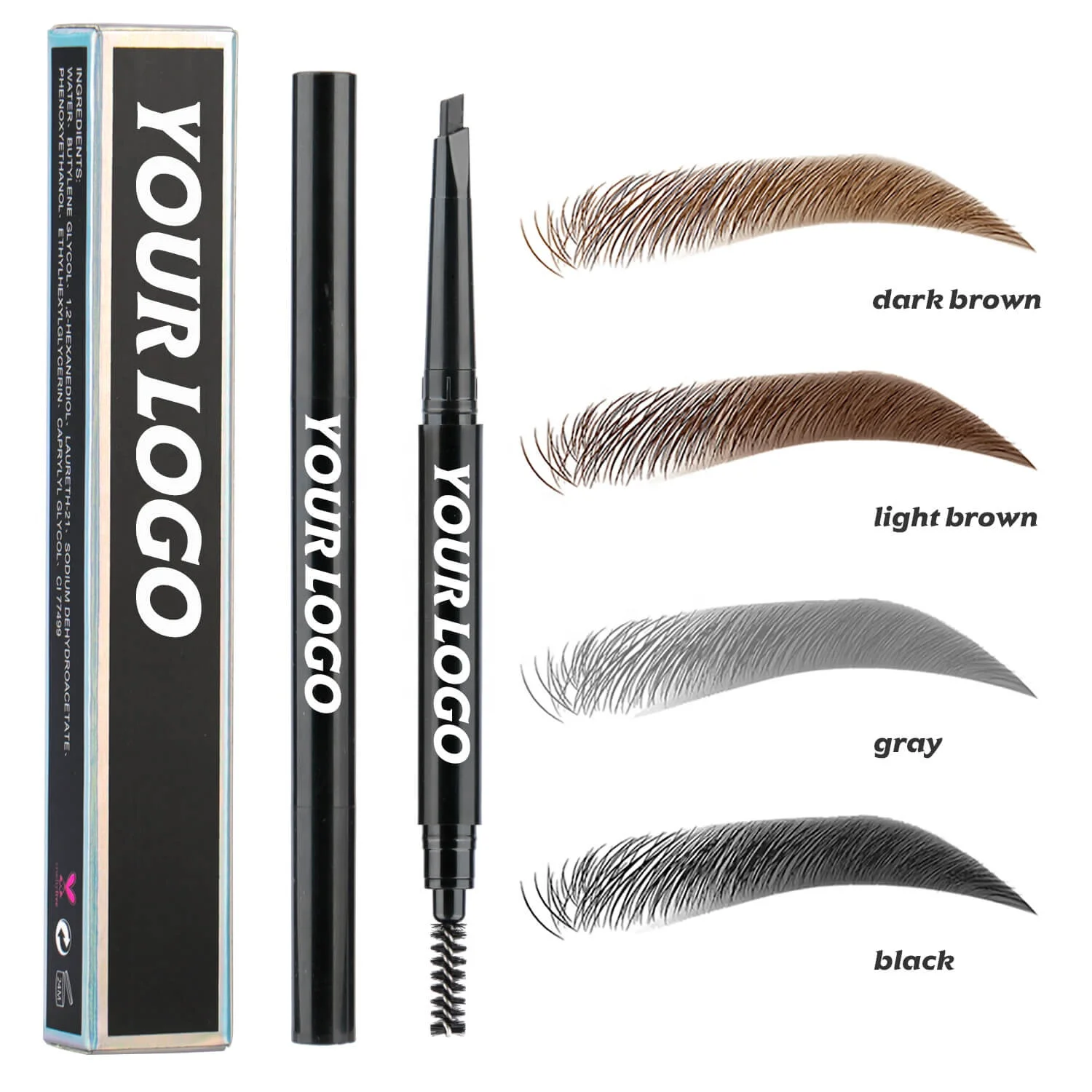 

30pcs Eyebrow Pencil Wholesale Private Label Brow Pen Waterproof Vegan Organic Tinted Filler Eyebrow Liner Bulk For Business