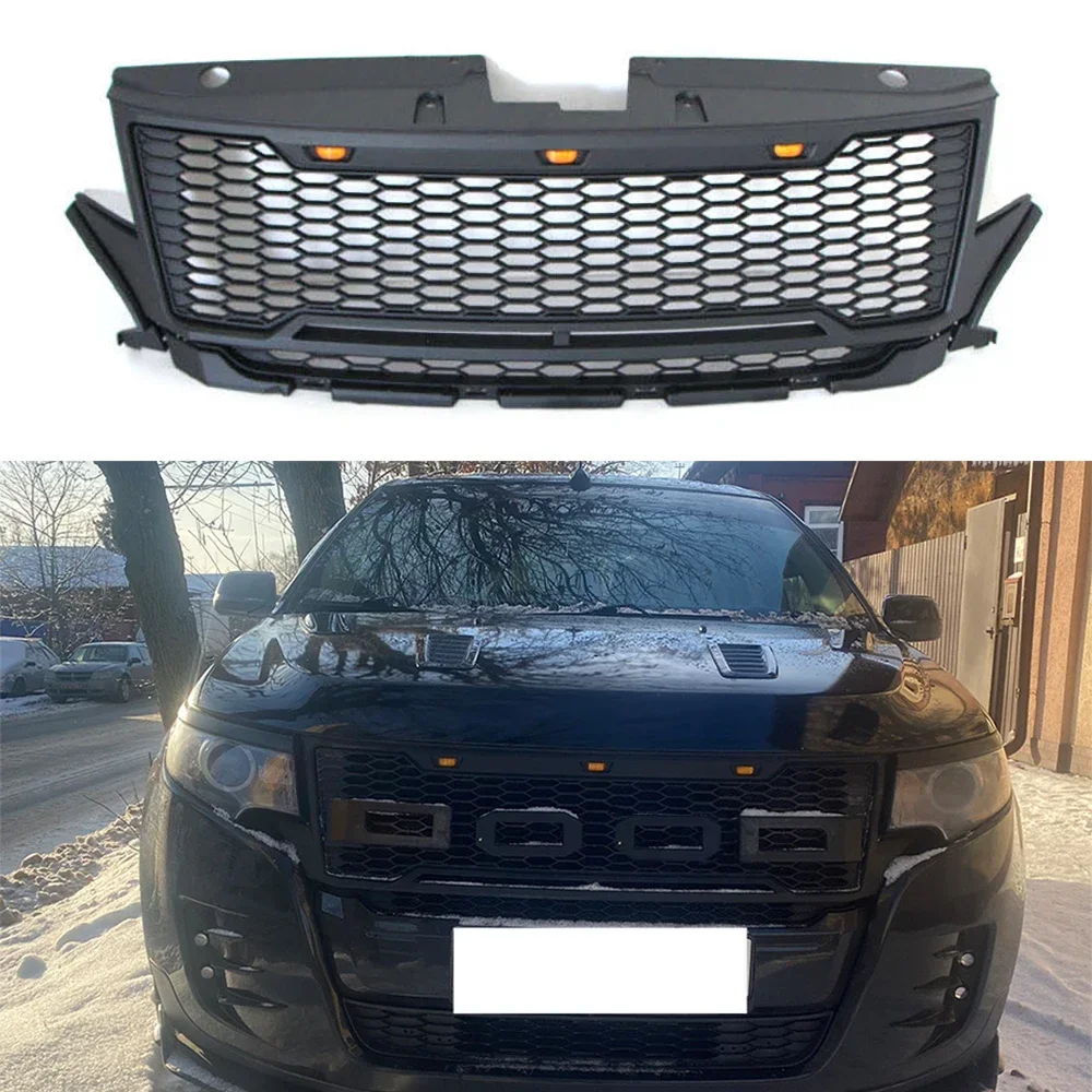 Car Body Kit Black/Grey Auto Grills Bumper Grill For Ford Edge 2011-2013 2014 Front Racing Grille Exterior Styling Accessories