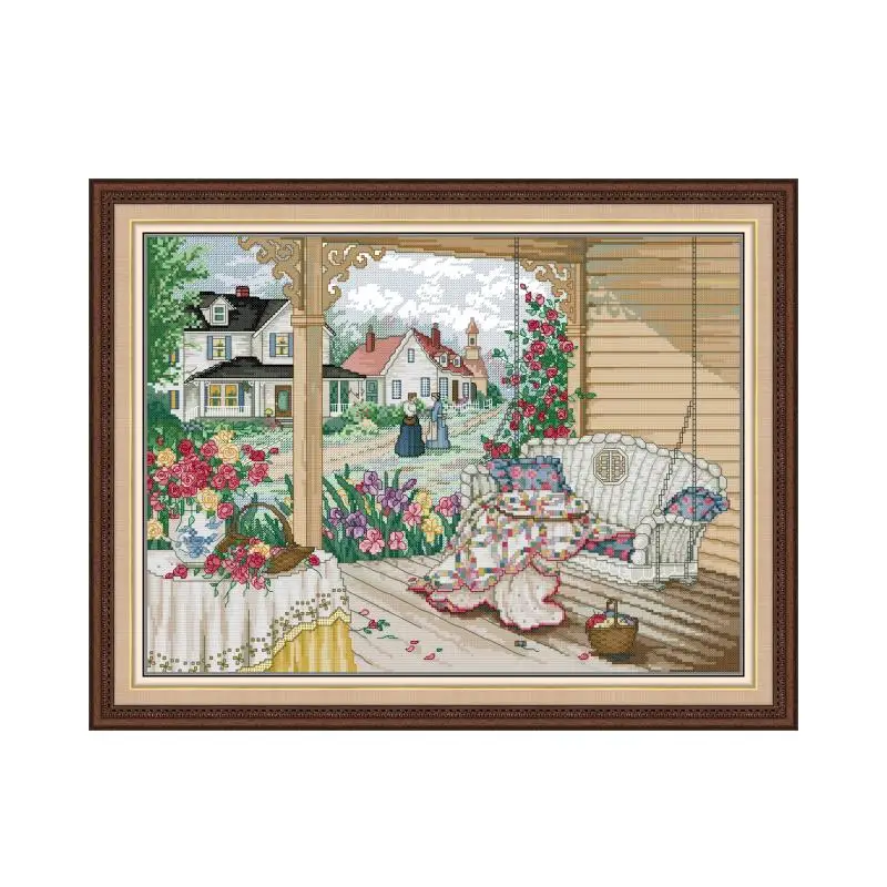 Villa Life cross stitch kit  14ct 11ct count print canvas hand sew cross-stitching embroidery handmade needlework