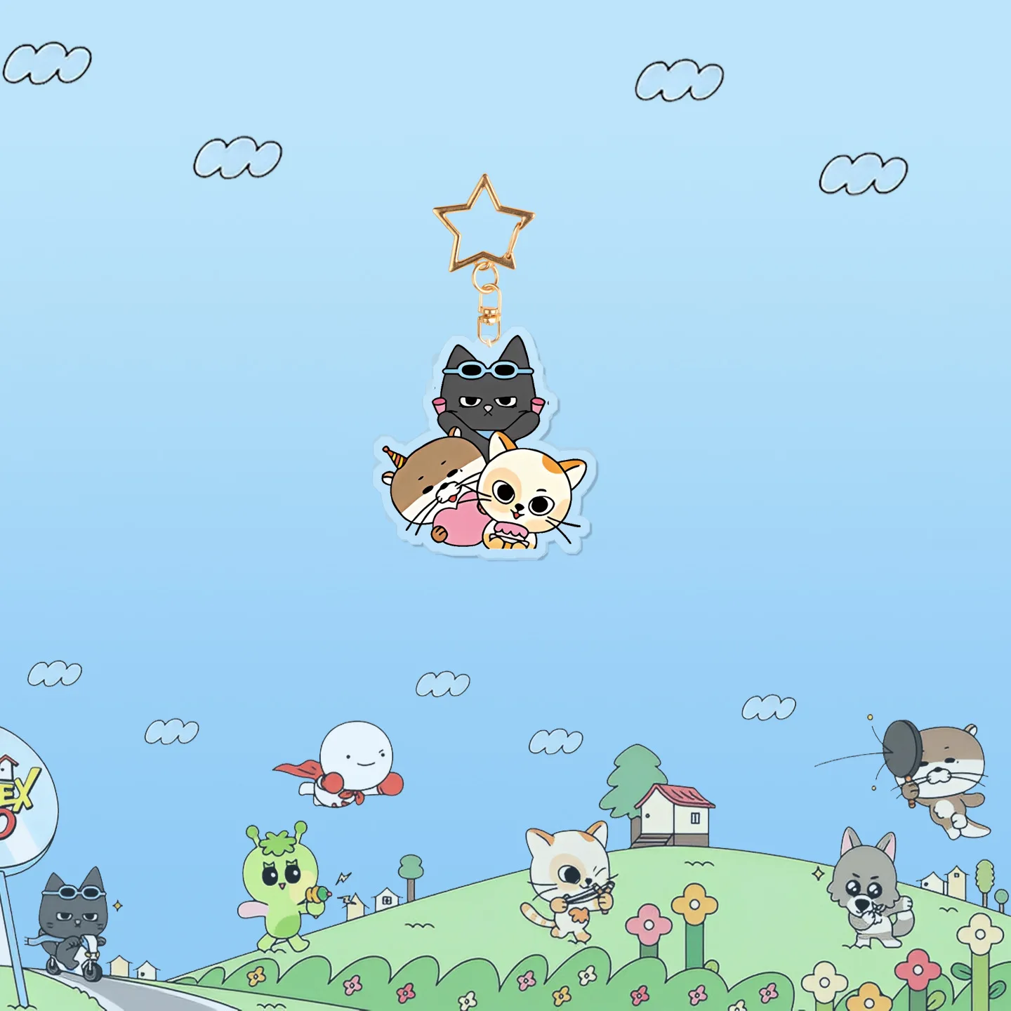 2025 New BOYNEXTDOOR Cartoon Acrylic Double sided Keychain Pendant Jewelry Exquisite Cardboard Packaging Cute Style Ins Style