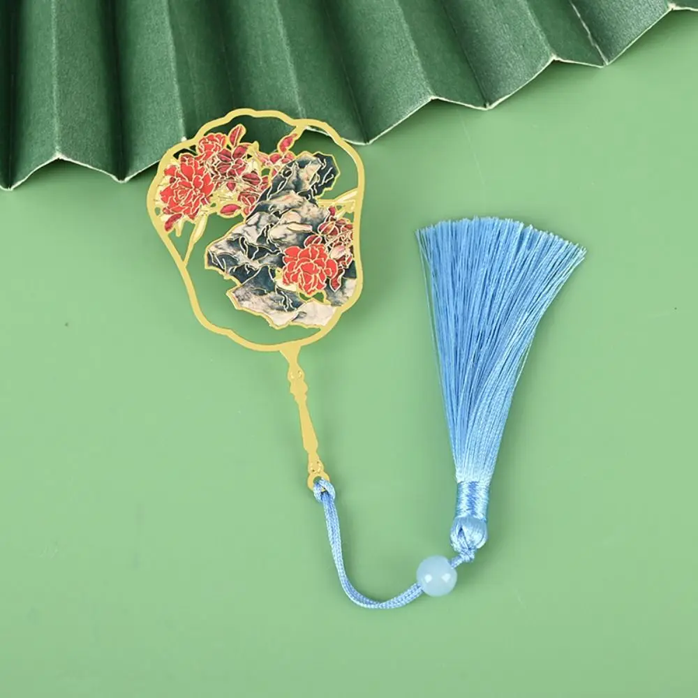 Flower Hollow Flowers Bookmark Tassels Chinese Style Chinese Style Bookmarks Creative Fashion Metal Reading Bookmark