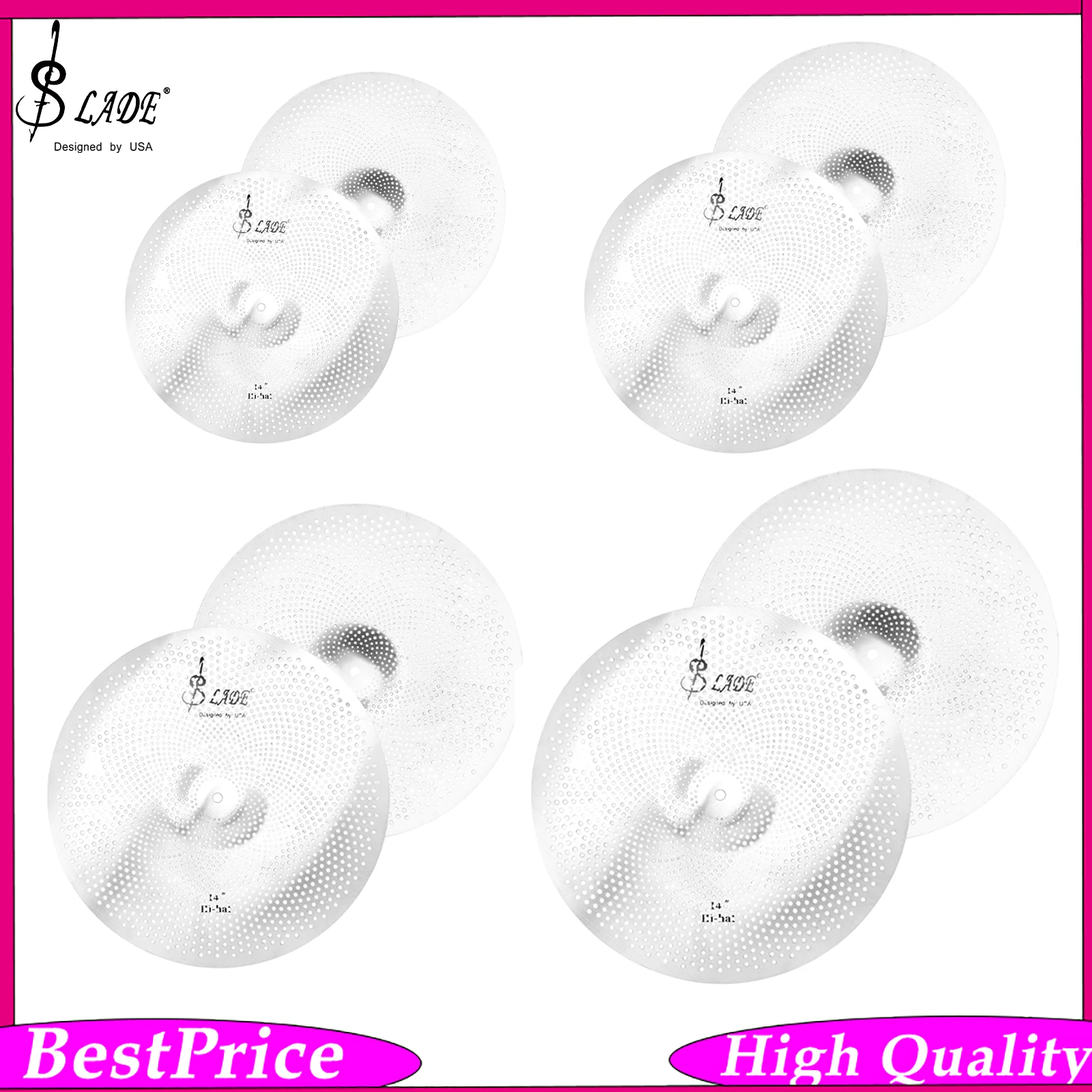 SLADE MD136 Mute Cymbal Low Volume Silent Drum Cymbal Noise Reduction Percussion Accessory for Drum Kit Replacement Parts