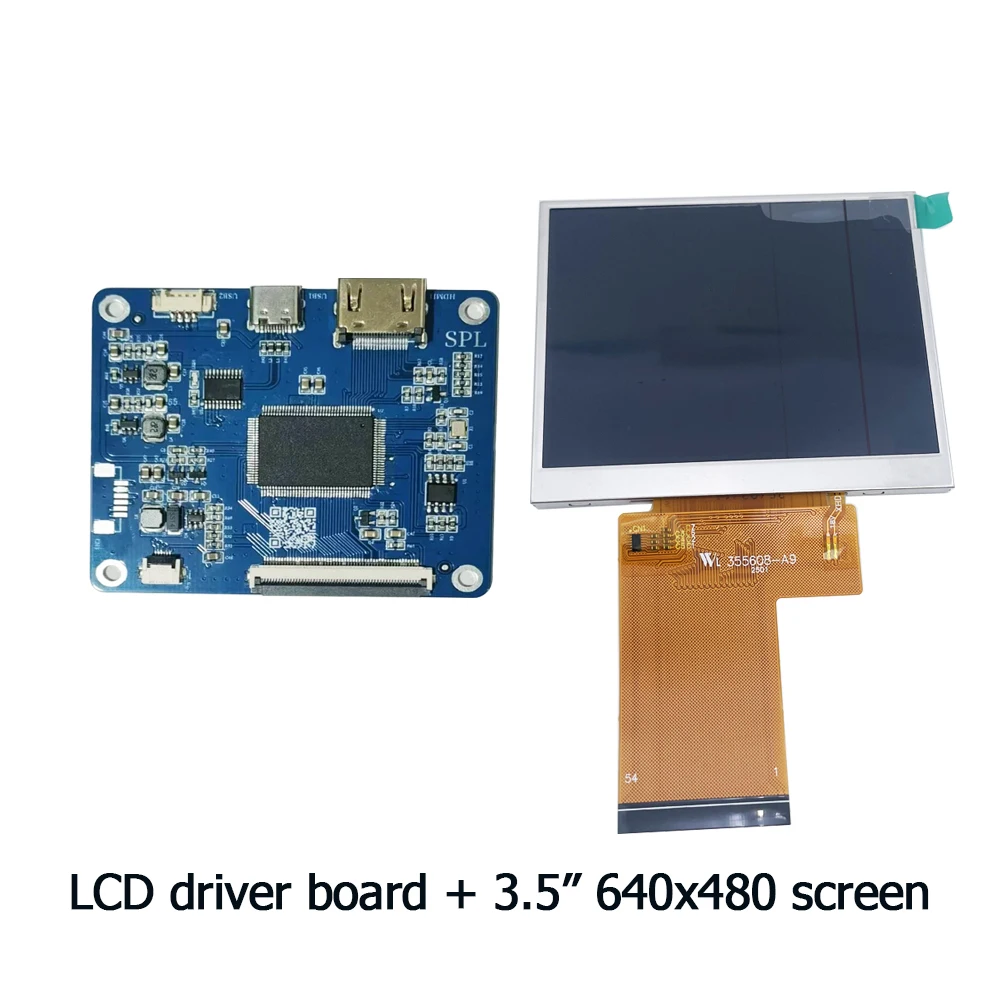 3.5" TFT LCD 54Pin 640X480 display module kit HDMI signal input RGB IPS screen
