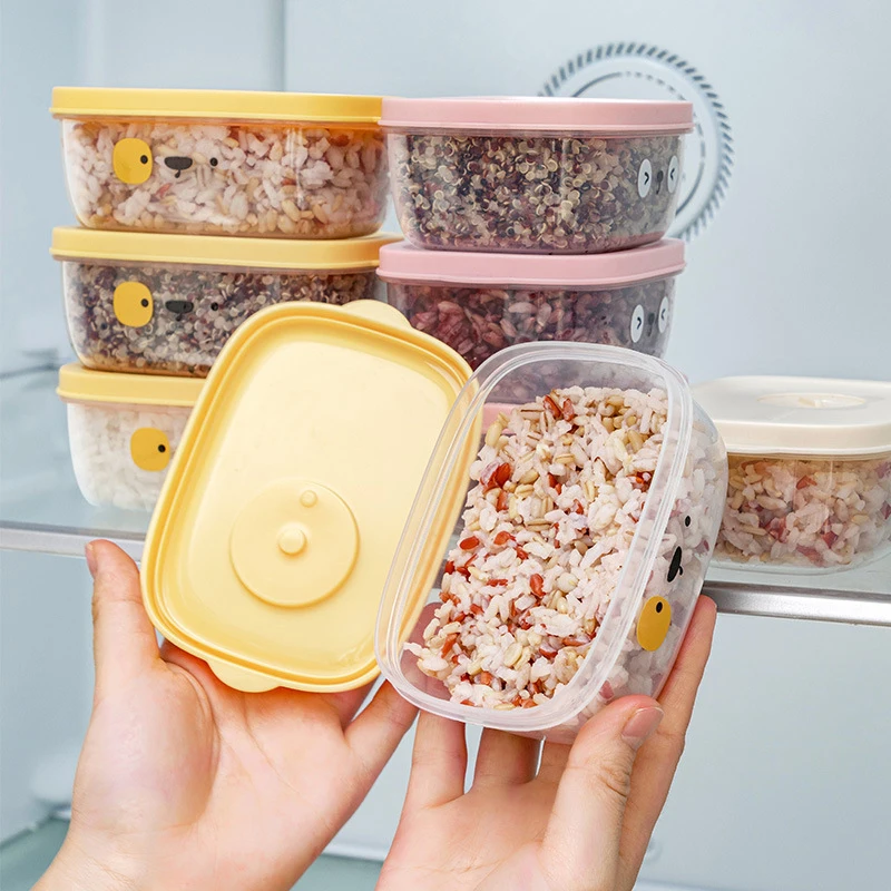 Refrigerator Coarse Grain Rice Sub Packaged Box Portable Sealed Small Food Preservation Box Microwave Oven Heating