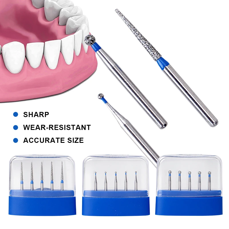 

Стоматологические алмазные боры FG диаметром 1,6 мм, 5 шт., стоматологические сверла для высокоскоростного наконечника, для отбеливания зубов, стоматология, лабораторный материал