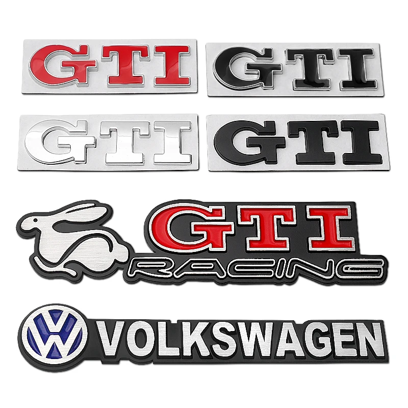 GTI Logo Car Fender Trunk Emblem Stickers Accessories For Volkswagen R-Line R Polo Golf T5 Passat Magotan CC Santana Bora Jetta