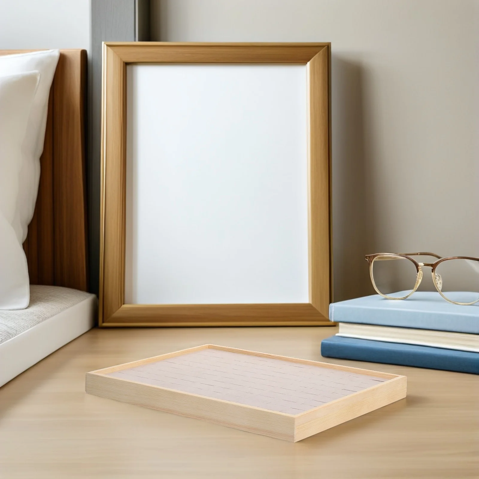 

Поднос для хранения ювелирных изделий, органайзер, плоские аксессуары, отделение, губка, 100-сетка, деревянный поднос для спальни, серьги, подвески, кольца, эффективные