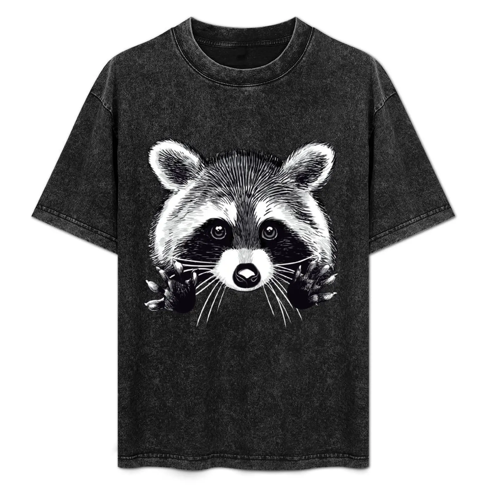 

Digital illustration of a little raccoon buddy. T-Shirt Man t-shirt vintage clothes plus sizes anime tshirt designer t shirt men