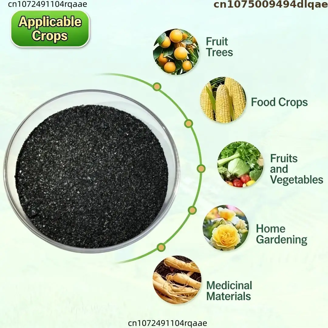 Plant Growth Enhancer 100% Soluble Humic Acid Fertilizer Trace Elements, Sodium Humate Foliar Spray Organic Soil Conditioner