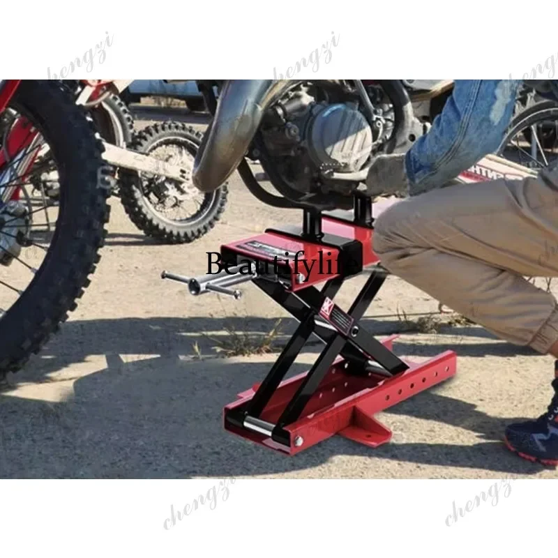 M138  500KG 1100LBS Motorcycle Scissor Lift Jack Center Stand With Saddle Safety Pin For Motor Bicycle ATV Repair Tools view 4