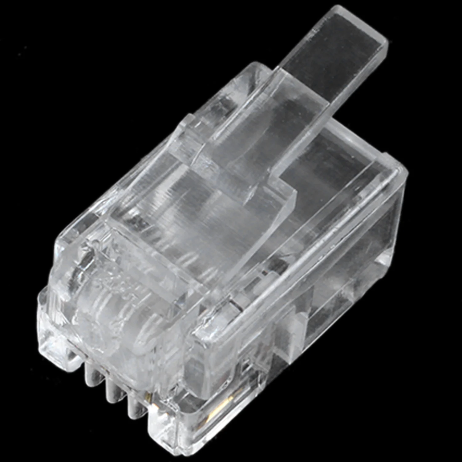 Plástico transparente 30 peças conector 4P4C adaptador de telefone RJ9