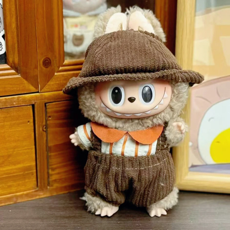 [Clothes Only]Stylish Overalls Set for 17CM Labubu Dolls Adorable Pendant Outfit Doll Clothes Accessories