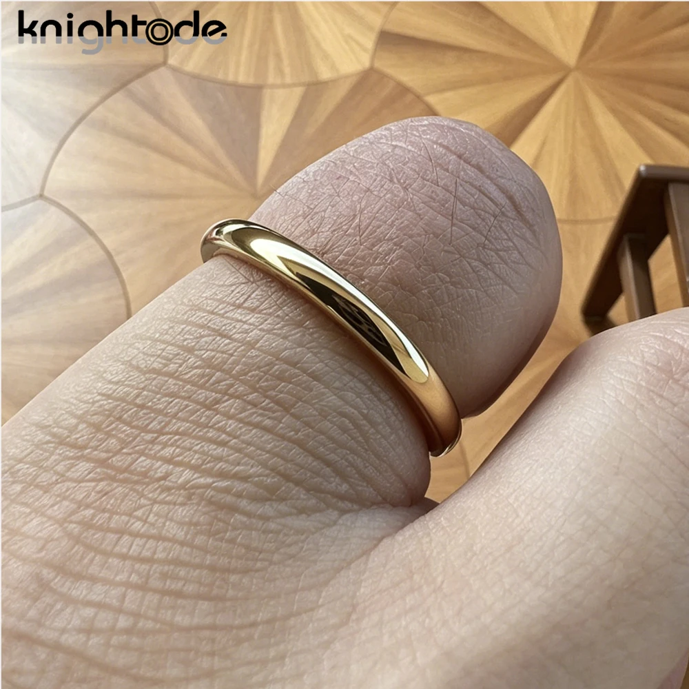 2mm 4mm Womens Tungsten Carbide Rings Gold Color Wedding Band Dome Polished Comfort Fit
