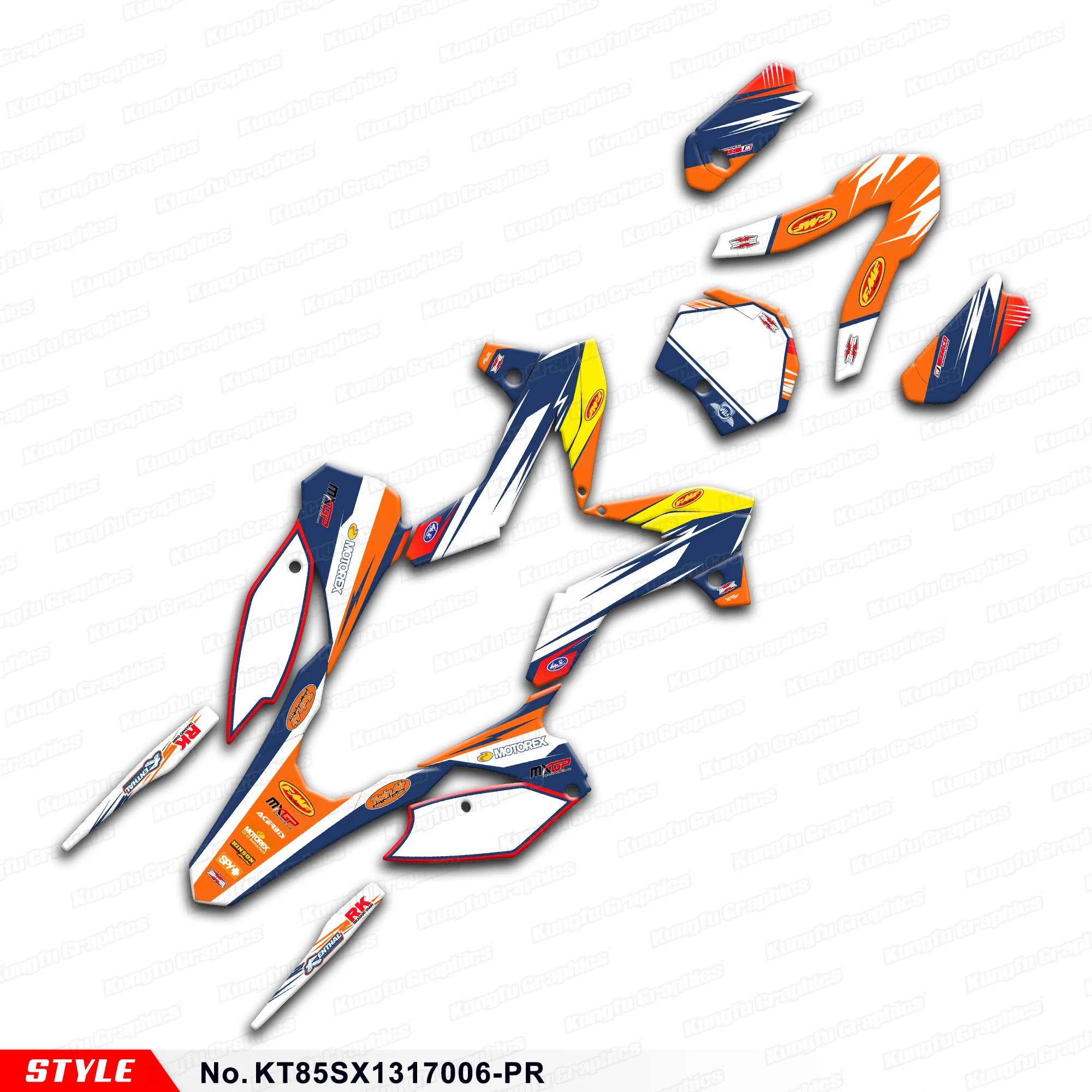 

Racing Graphics Motorcycle Stickers for KTM SX 85 2013 2014 2015 2016 2017, KT85SX1317006-PR