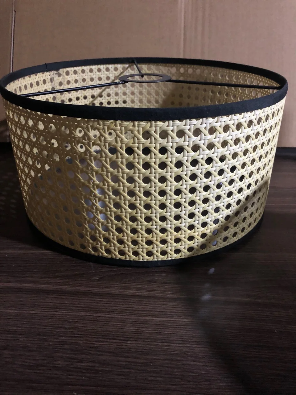 Rattan Lamp Shade Table Lamp Chandelier E27 Hexagonal Grid Chequered Braided Lamp Shade Light Cover Light Shade