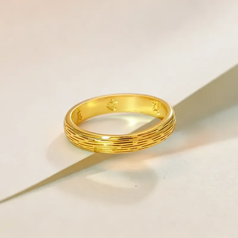 Advanced Sense Ancient Law Inheritance Plain Ring Hammer Ring Men And Women Simple Fashion Solid Closed Six Character Mantra