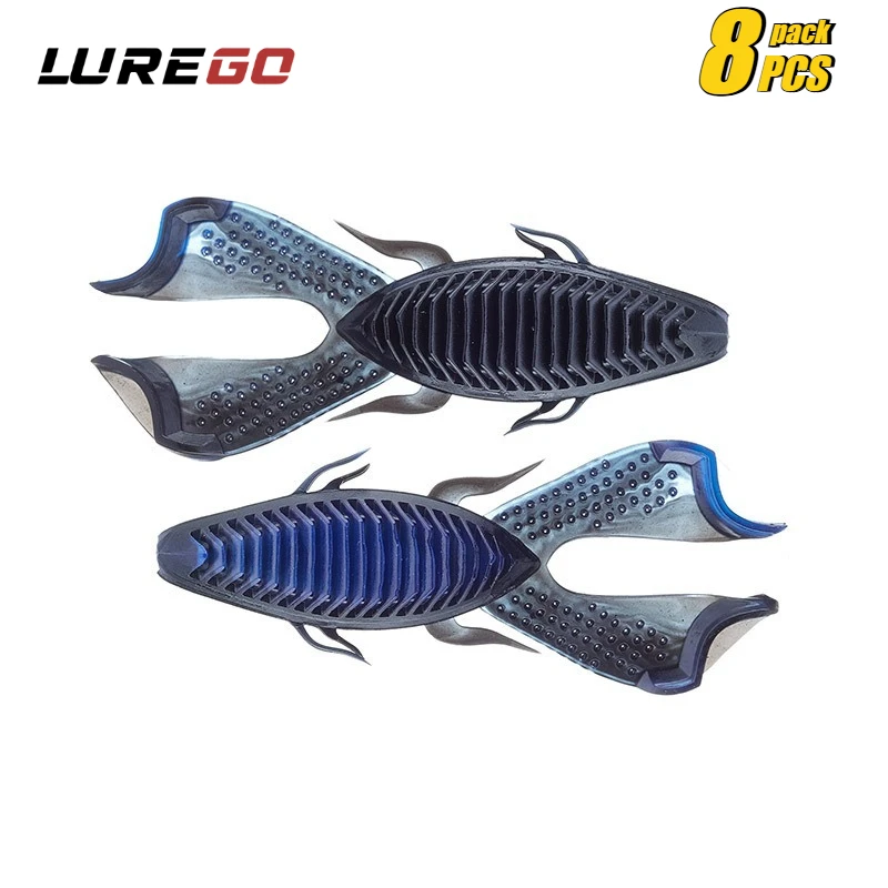 8PCS   9cm Weedless Bionic Craw Lure – Dual-Color All-Water Column Soft Bait – Weedless Design for Bass Fishing