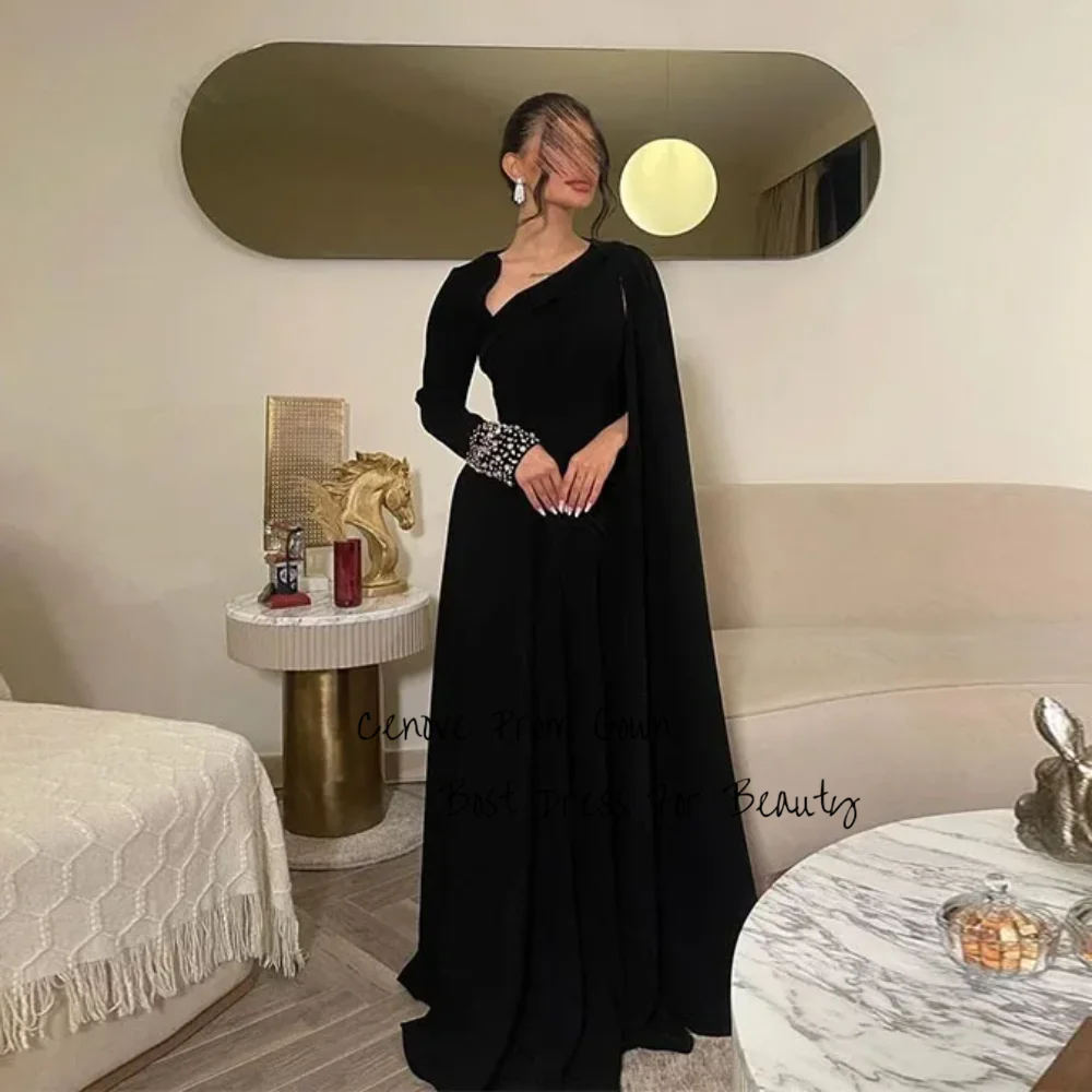Cenove A Line Evening Dress Unique Neck With Beading Crystal For Women Formal Tiered Occasion Party Gowns Платье для бала