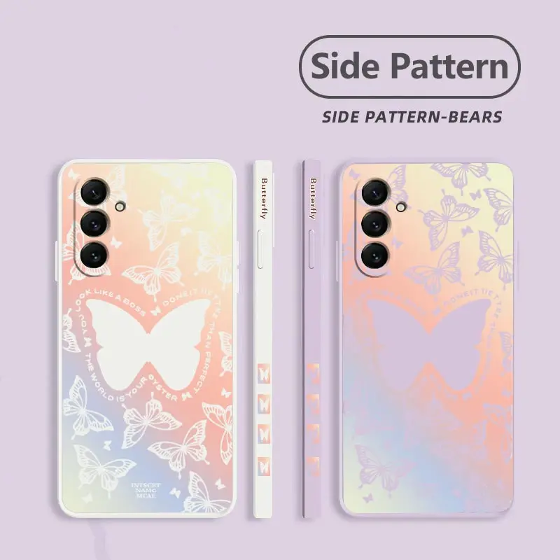 A55 Butterfly Dazzle Silicone Phone Case For Samsung A55 A53 A70 A54 A50 A22 A71 A23 A72 A91 A34 A32 A33 A31 A51 A54 A52S Cover