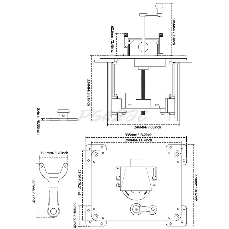 Mini Trimming Machine Inverted Workbench Woodworking Inverted Carving Machine Mechanical and Electrical Wood Milling Tool