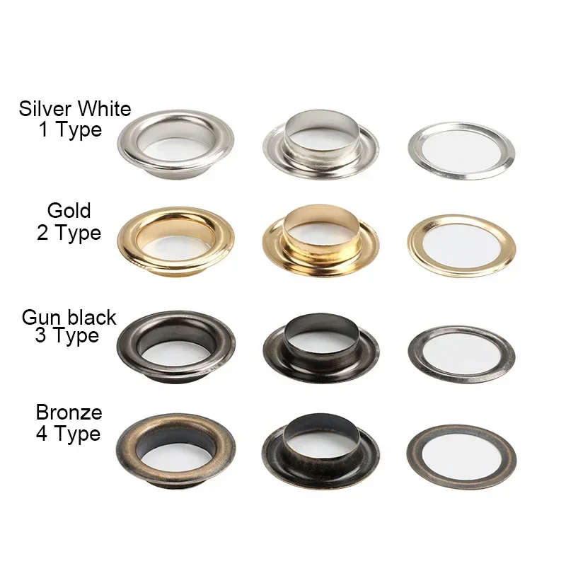 1~30 Pcs Metal Eyelets Grommets Air Hole Rivet 8mm 10mm 12mm 14mm 20mm 40mm For Leather Bag Shoes Belt Cap Clothes Accessories