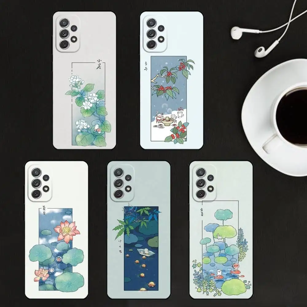 

Four Seasons Scenery Phone Case For Samsung S25,S24,S21,S22,S23,S30,Ultra,S20,Plus,Soft Black Shell